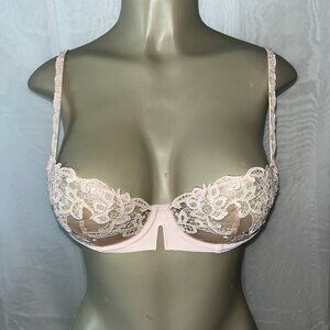 SIMONE PERELE SAGA EMBROIDERED DEMI UNDERWIRE BRA SZ (US) 32B